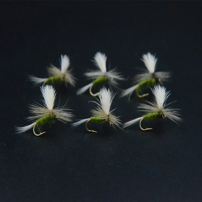 CONTEMPLATOR 6pcs/box 14# Baetis Parachute olive body dry flies bait simulating baetises hatches surface water fly fishing lures