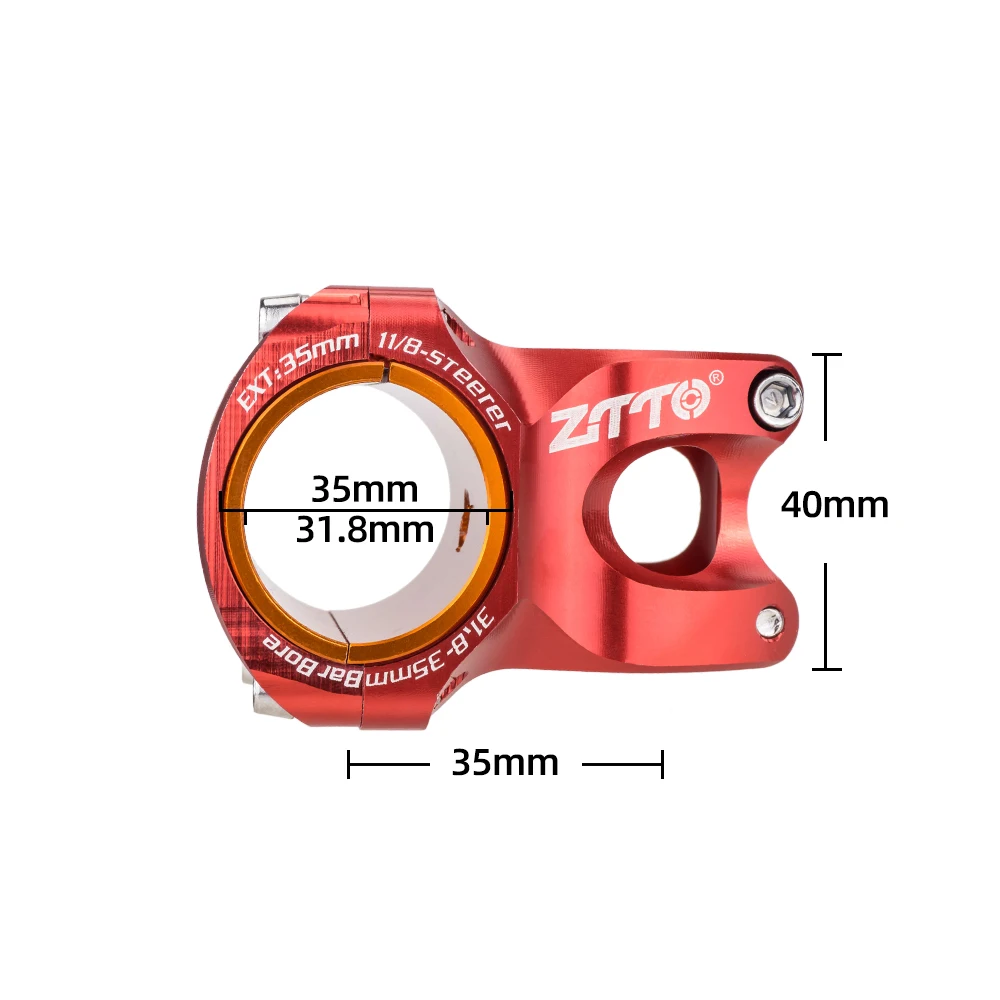 ZTTO MTB 50 mm Vorbau CNC 35 mm 31,8 mm Lenker Fahrrad Ultraleicht 0 Grad Aufstieg Langlebig DH AM Enduro 28,6 mm Gabelschaft Mountainbike – Detail 4