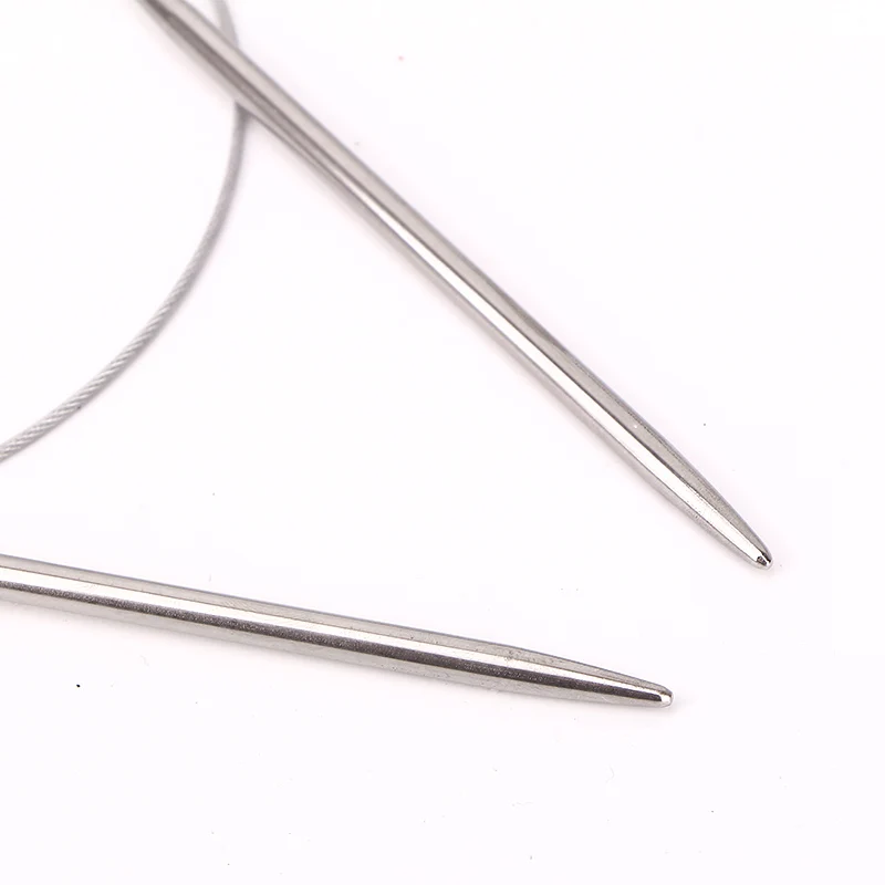 43/60/120cm Sweater Knitting Needle Stainless Steel Ring Needle Weaving Circular Knitting Needlework Kits DIY Knitted Tool