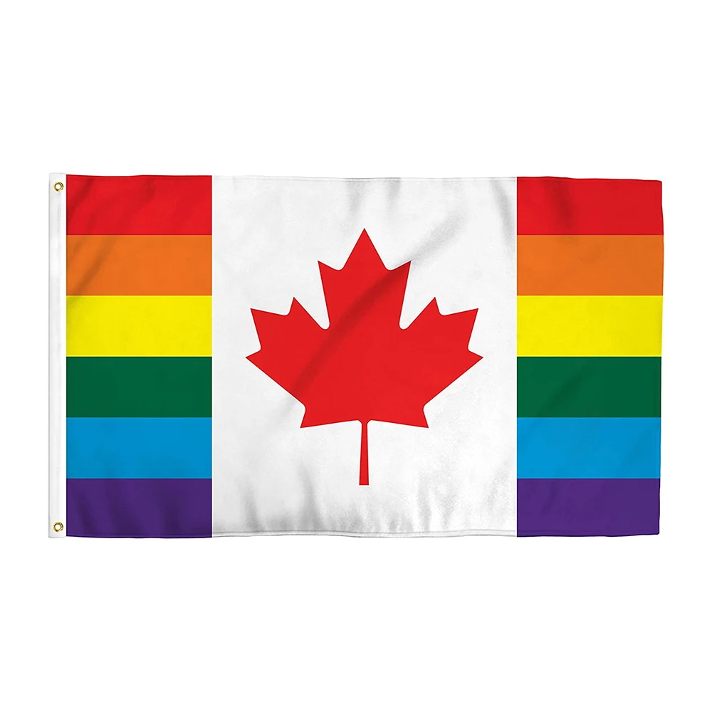 LGBT rainbow canadian gay pride flag of canada 90 x150cm Hanging Polyester for decoration Banner