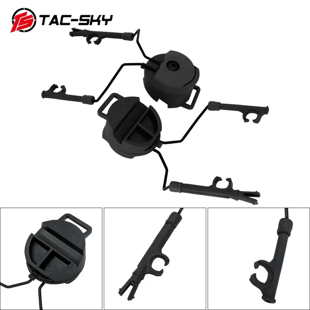 TS TAC-SKY Tactical Headset Comtac II Hearing Protection Shooting Earmuffs & u94 ptt Adapter & ARC OPS-CORE Helmet Rail Adapter