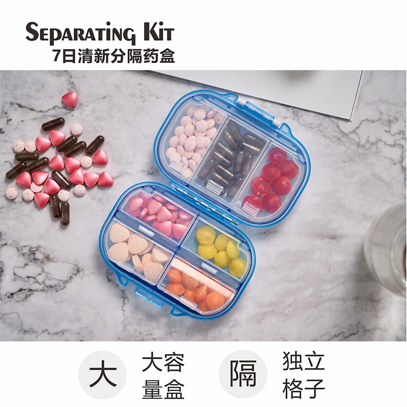 

4 Pieces Mini Portable Pill Containers To Storage Medicine Plastic 7 Days A Week For People Patients Nursing Goods