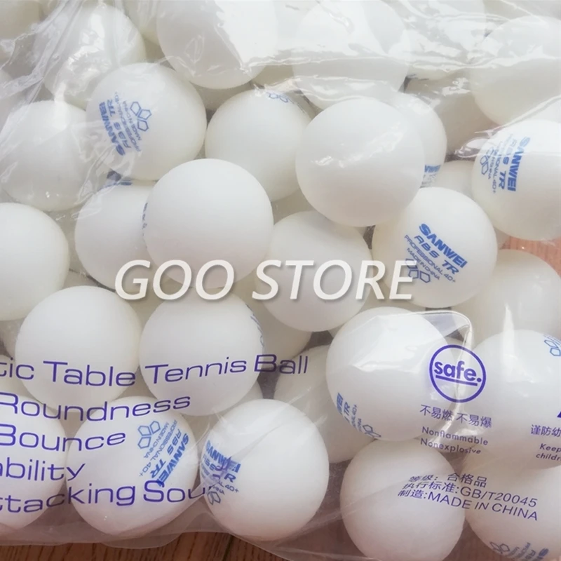 SANWEI New 3-STAR TR ABS Material Plastic 40+ training SANWEI Table Tennis Ball Poly Ping Pong Ball