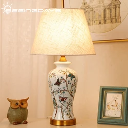 Nuova lampada da tavolo in ceramica cinese per lampada da comodino camera da letto soggiorno studio camera da letto calda lampada decorativa retrò