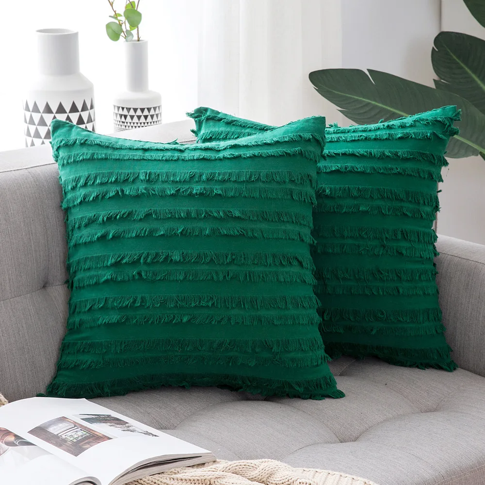 

2021 Hot Fashion Tassels Cushion Cover Pillowcase Solid Color Pillow Case Decor Sofa Throw Pillows Room Pillow Cover Decorative