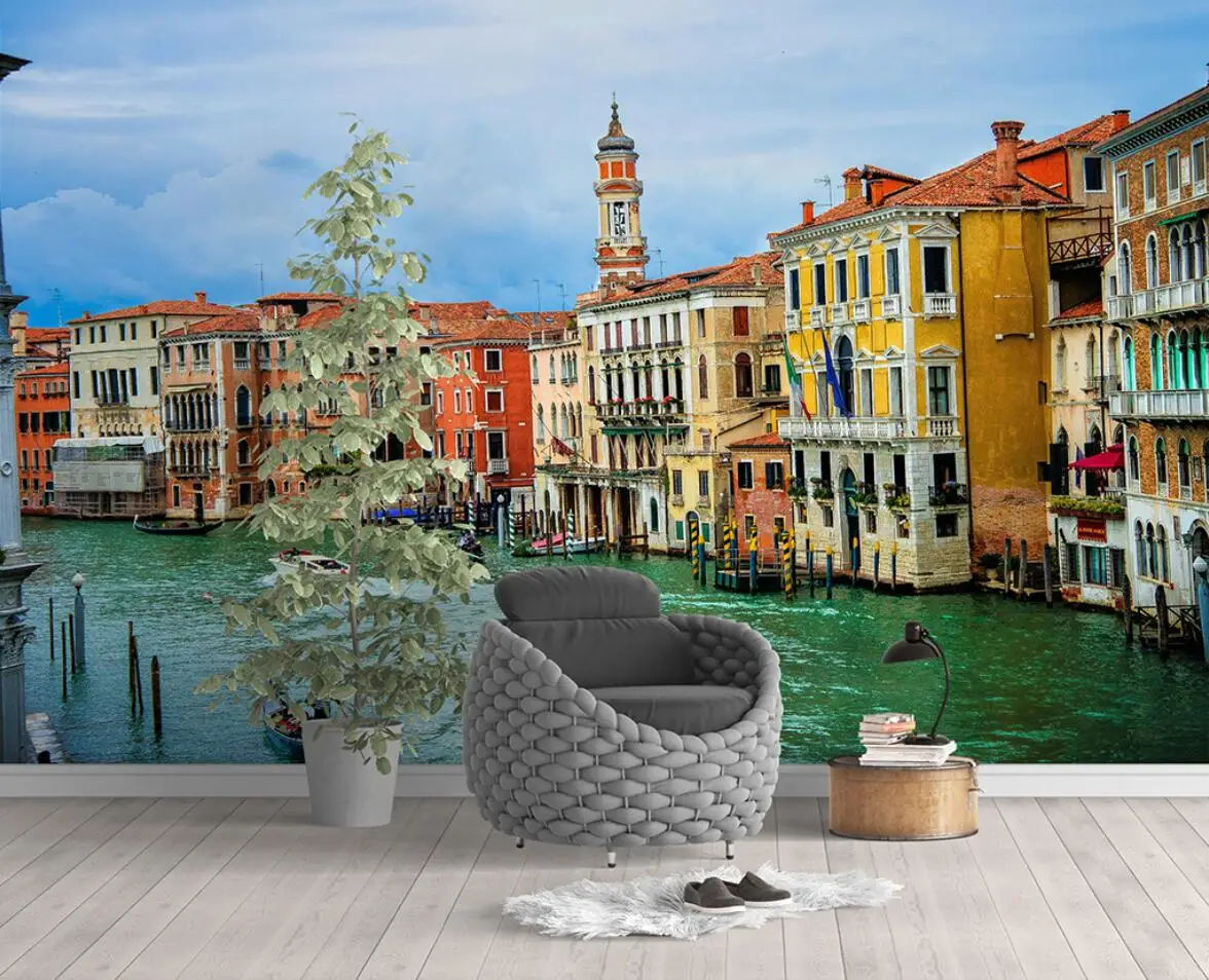 beibehang custom water city venice Mural wallpapers for living room decoration Bedroom Wall Painting wall paper home improvement