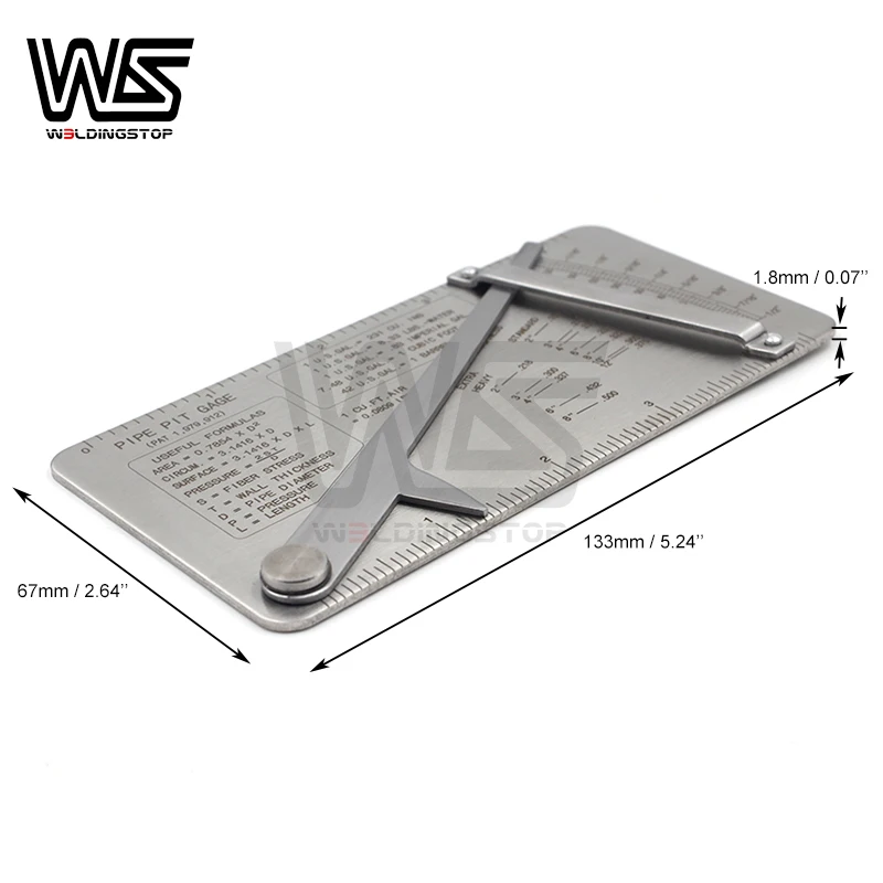 Pipe Pit Welding Gauge Gage Test Ulnar Weld Pipeline Concave Inspection Ruler Measuring Tools