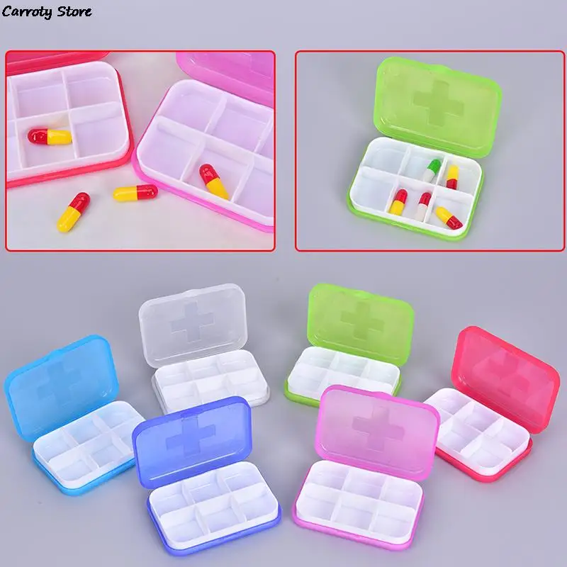 1Pcs Plastic 7 Days Foldable Mini Pill Box Drug Tablet Storage Dispenser Travel Case Holder Container 4/6Slots Medical Pill Box