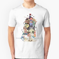 Tales 100% Cotton T Shirt Jiji Princess Kaonashi Yokai Ponyo San Ashitaka Matryoshka Mashup Retro Vintage Japanese Hime Haku