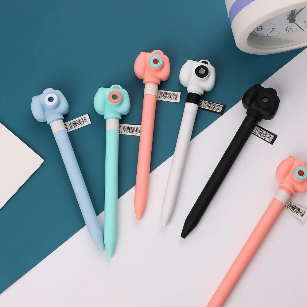 1pcs 0.5mm camera Vocal Pen Decompression Gel Pen Will glow Creative  Cute Relaxation Pen for Student Supplies Kawaii