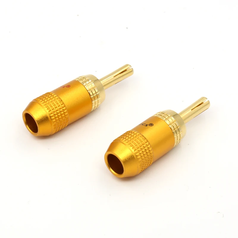10 PCS/lot hifi audio PAILICCS Gold Plated Banana Plug Connector for Speaker Cable Solder