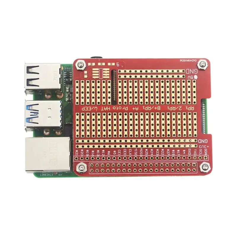 Удлинительная плата, прототип отверстий Peg Proto Hat Shield для Raspberry Pi 4B Model RPI GPIO 3B 2B B +