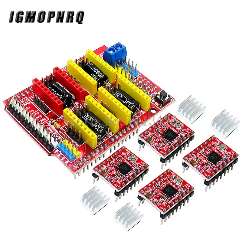 CNC Shield V3 Engraving Machine / 3D Printer / + 4pcs A4988 Driver Expansion Board for Arduino