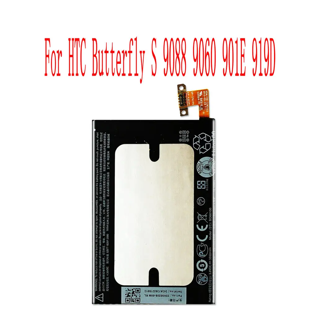 

High Quality 3200mAh BO68100 Battery For HTC Butterfly S 9088 9060 901E 919D Cell Phone