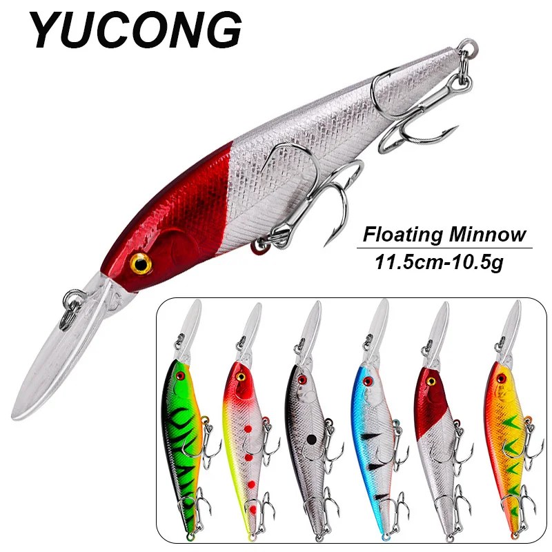 YUCONG 1PCS Schwimmende Minnow Köder 11,5 cm-10,5g Topwater Angeln Köder Künstliche Harte Wobbler Laute leurre Hart köder harter cebo