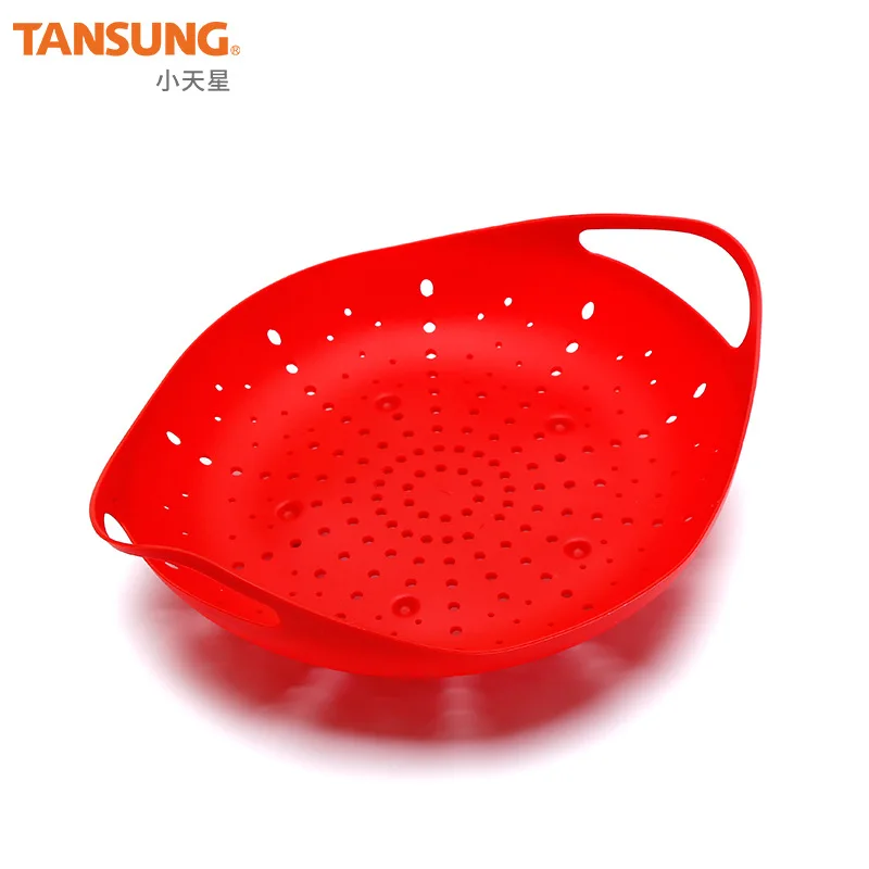 Silicone Steam Basket Mat Steamer Rack Dumplings Microwave Cookware Utensils Kitchen Washable Layer Insert  Foldable Drain Plate