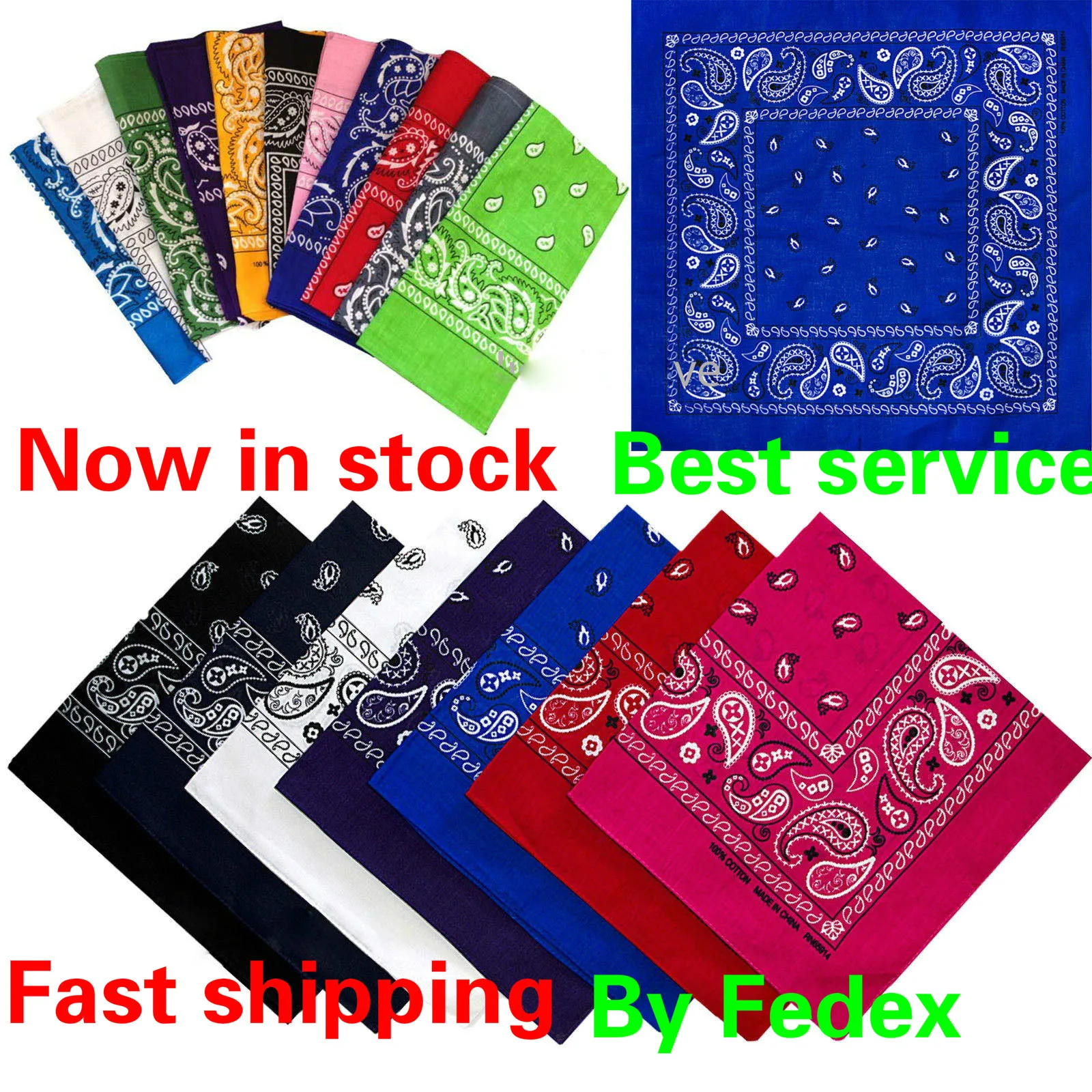 US STOCK NEW Extra Large Paisley Bandana Bikers Head SCARF in 8 Colours Soft Lightweight