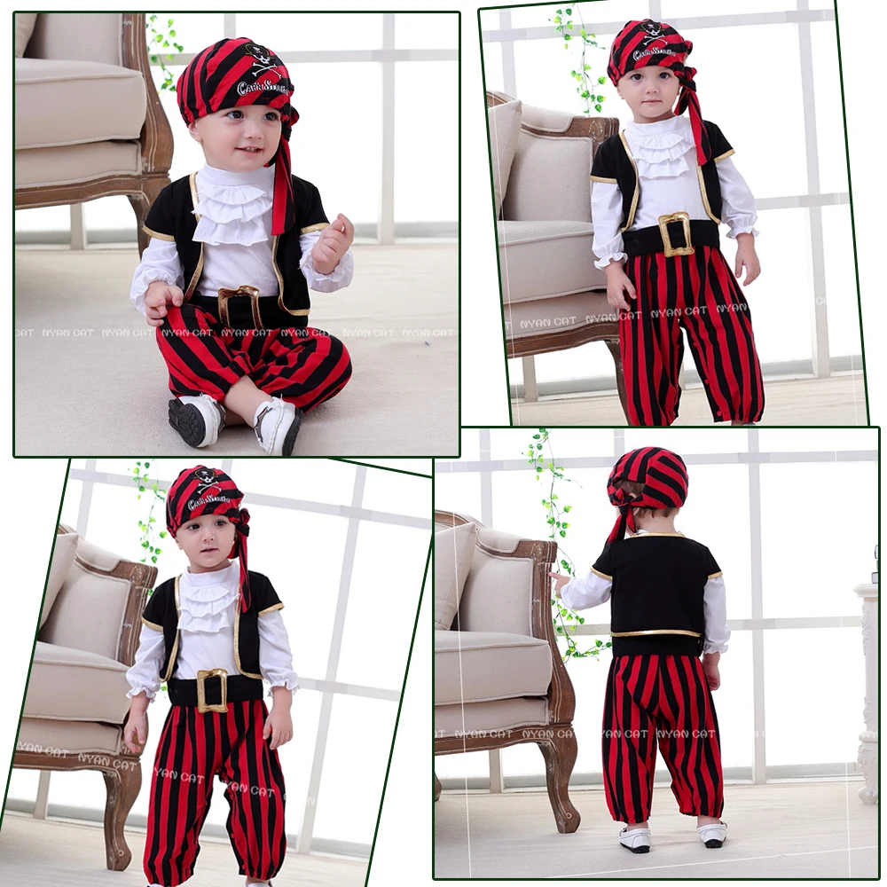 Umorden Pirate Captain Costume for Baby Boy Toddler Halloween Christmas Birthday Party Cosplay Fancy Dress