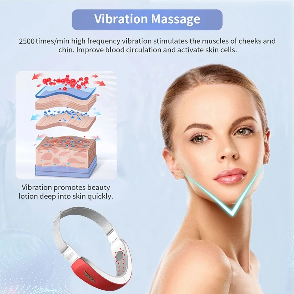 V Face Facial Machine Electric V-Line Up Lift Belt Face Massage LED Face Skin Lifting Firming Beauty Device Double Chin Reducer