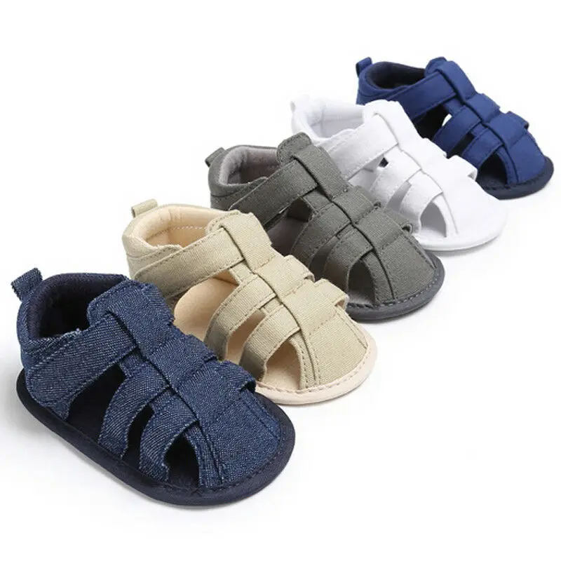 Baby Baby Meisjes Jongens Zachte Tong Pasgeboren Antislip Canvas Schoenen Sandalen Prewalker