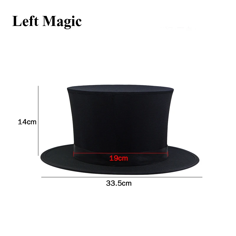 Folding Top Hat Spring Magic Tricks ( Black &  Playing Card Pattern )Appearing/Vanishing Objects Hat Stage Accessories Gimmick