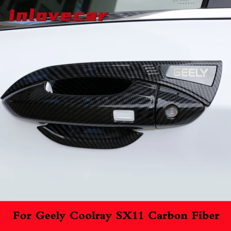 For Geely Coolray sx11 2018-2020 exterior handle frame trim Car door handle bowl Carbon styling cover decoration accessories