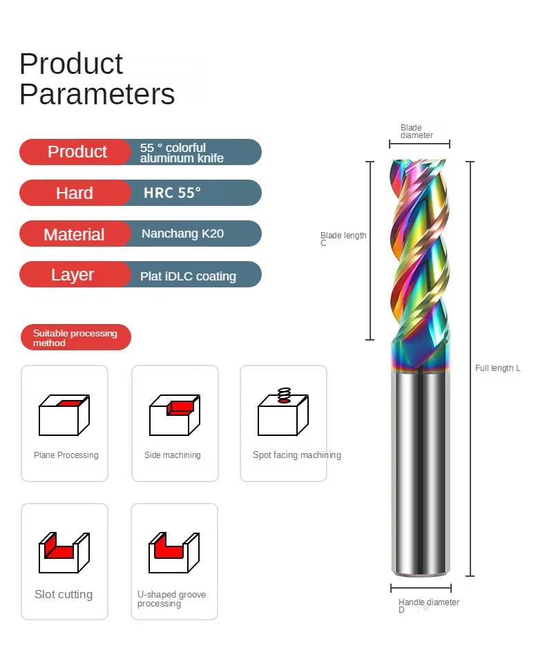 3 Fluiten Carbide Frees Aluminium Cutter Tungsten End Mill Dlc Coating Tanden Tool Key Zits Router Bit Aluminium Frezen