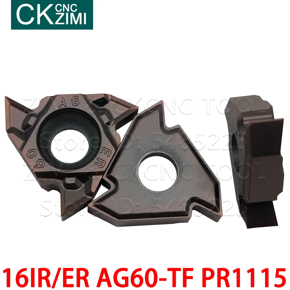 16ER AG60-TF PR1115 16IR AG60-TF PR1115 filettatura esterna interna inserti per tornitura tornio per metallo CNC utensili per tornitura 16IR 16ER AG60