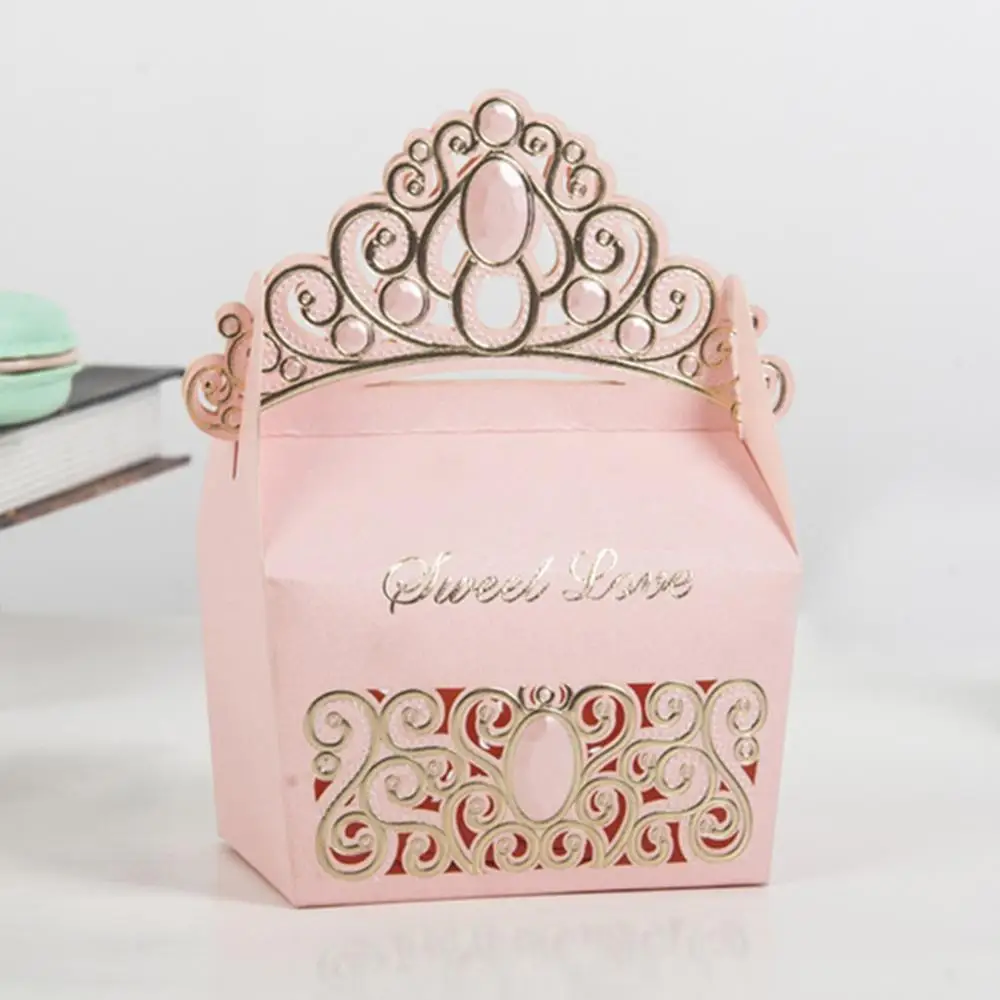 

10pcs/set European Crown Shaped Candy Boxes for Wedding Ceremony DIY Wedding Baby Shower Party Favors and Gifts Box for Guests