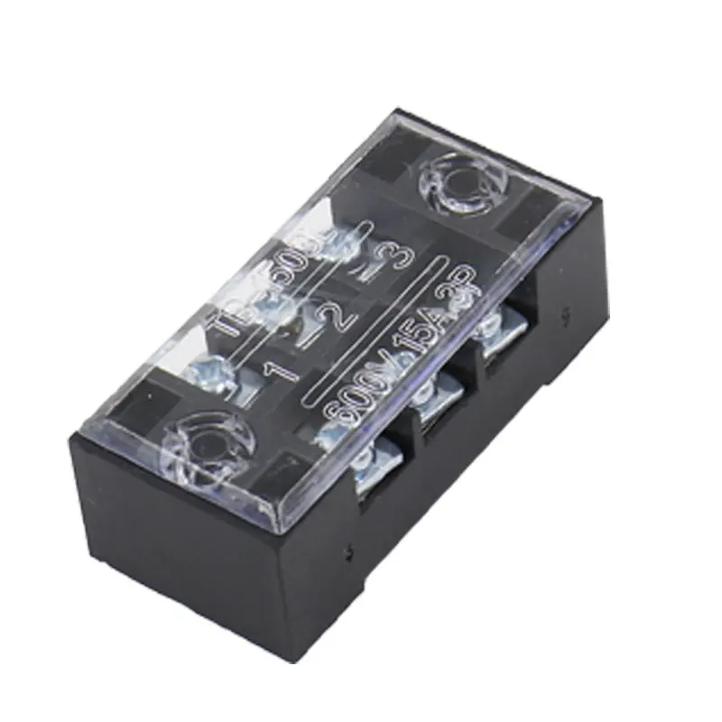 1PCS 15A 600V Dual Row Strip Connectio Screw Barrier Wire Connector Fixed Wiring Board TB1503/4/5/6/8/10/12 Terminal Block