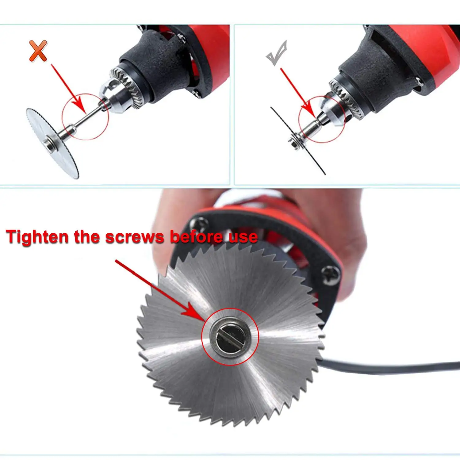 7 Stuks High Speed Steel Saw Disc Wheel Zaagbladen, ronde Mes Set Met 1/8 "Verlengstuk Voor Dremel Boren Rotary Gereedschap