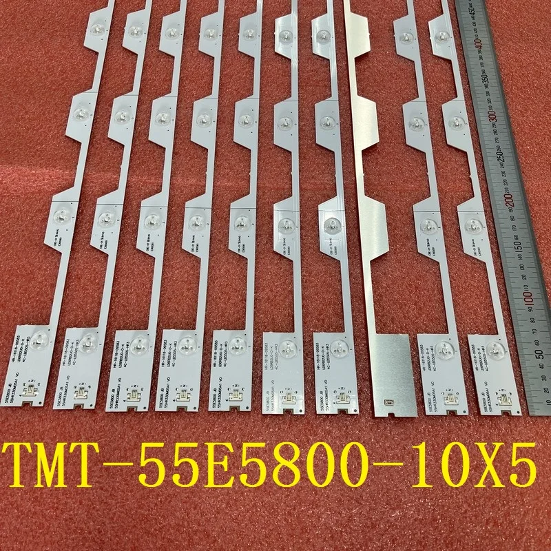 

10pcs 5LEDs LED Backlight Strip For Thomson 55UB6406 55UB6406W LV550NDEL MA4CLB5505HR3KT4 TMT-55E5800-10X5-3030C-V2 4C-LB5505-YH