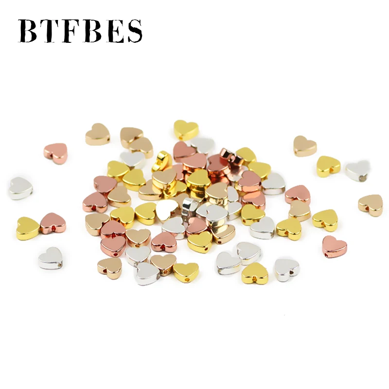 Peach heart Hematite Gold Color Natural Stone 6mm Charm Spacer Loose Bead For Jewelry Making Diy bracelet Earrings Accessories