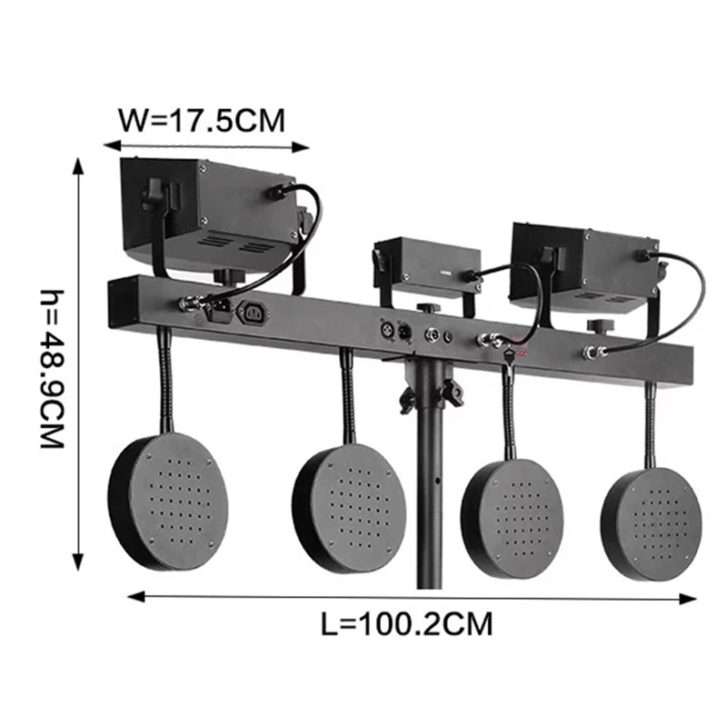 4pcs 12x1w RGBW Led Par Light Laser Strobe Bar Stage Lighting Stage Party Equipment