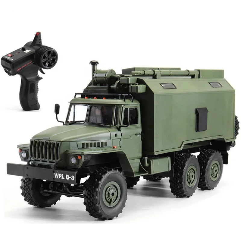 

R/C Military Truck B-3 Soviet Ural Command Car 2.4G RC Car With LED light alloy chassis Play For 30Minu Remote Control Car Toys