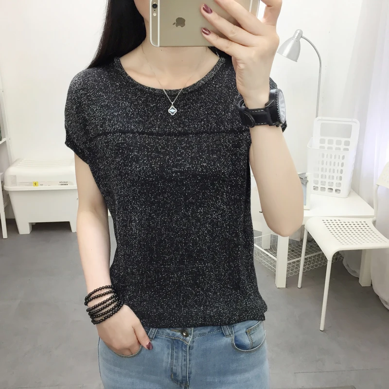 Blusas Mujer De Moda 2024 Verano Short Sleeve Knitted Tops Sweater Women Pullovers Sweaters For Women Woman Sweaters Blusa E562