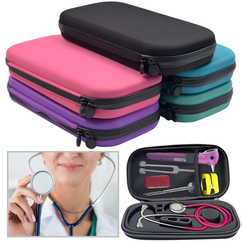 EVA Hard Shell Portable Stethoscope Storage Box Carry Travel Case Bag Hard Drive Pen Medical Organizer