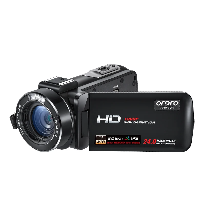 Video Camera Digital Camcorder Full HD Ordro Z20 1080P IR Night Vision YouTube Vlog Cameras for Blogger Shooting Home Use