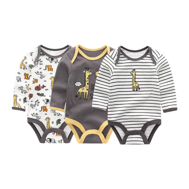 Kiddiezoom New Baby Boys Bodysuit Long Sleeve Cotton Baby Boy Girl Clothes Newborn body bebe infantil Clothing