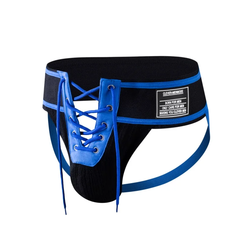 Jockstrap Sexy pour hommes, sous-vêtement avec laçage, pochette pour pénis, Lingerie, ceinture à lacets, ouvert devant, Gay, caleçon, fétiche,