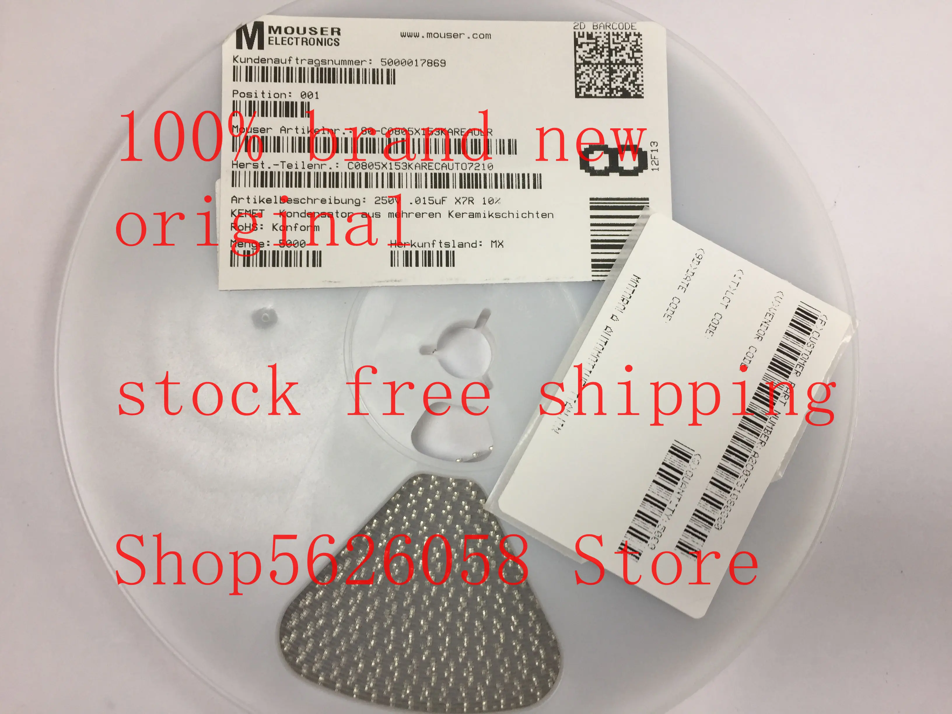 

C0805X153KARECAUT07210 SMD 100% new original 50PCS/LOT STOCK