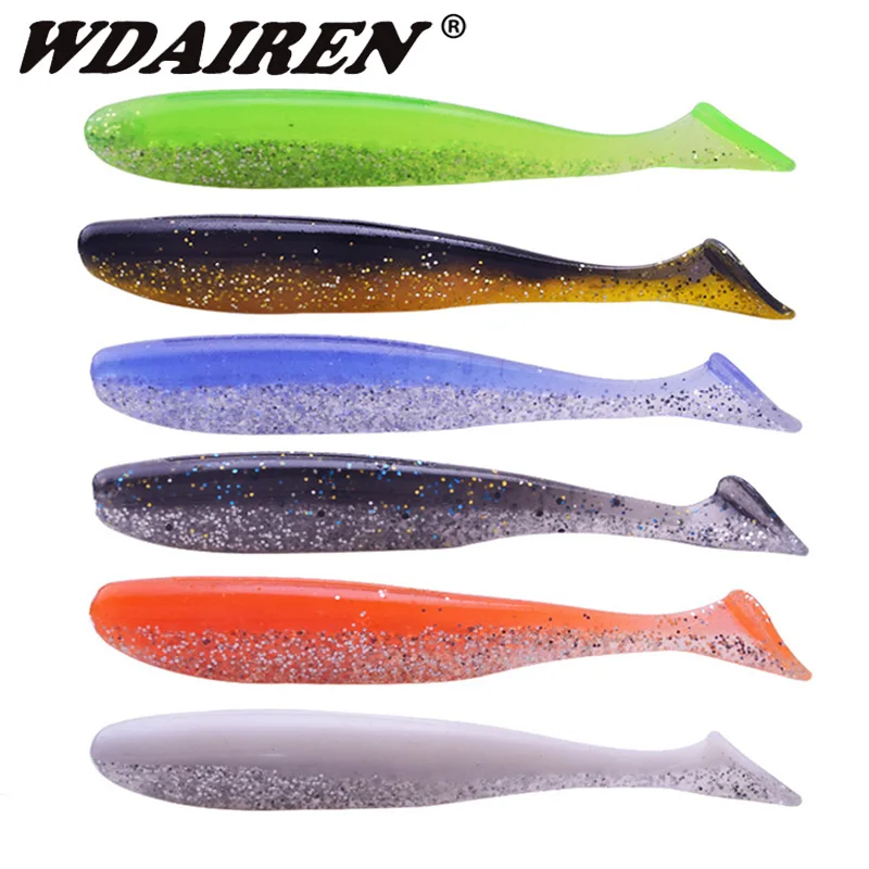 

6pcs/Lot Fishing Fishy Smell Silicone Soft Lures 8cm 3.5g Jig Wobblers Bass Double Colors Artificial Rubber Bait Swimbait Tackle