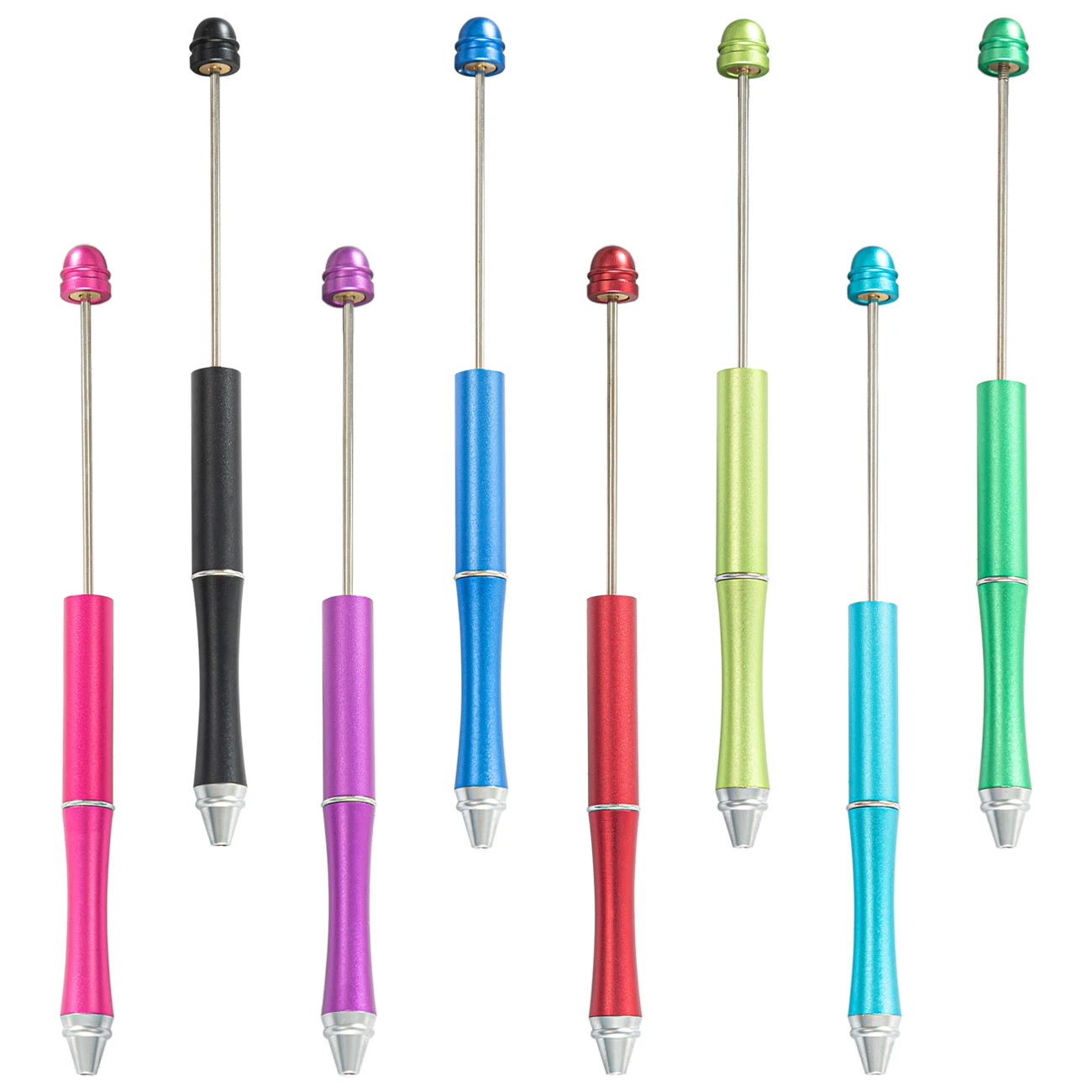 20Pcs/Lot Multi-color Selection Metal Ballpoint DIY Pen Hot Sale Add a Bead Ball pen Beadable Metal Pen Kawaii Office Supplies