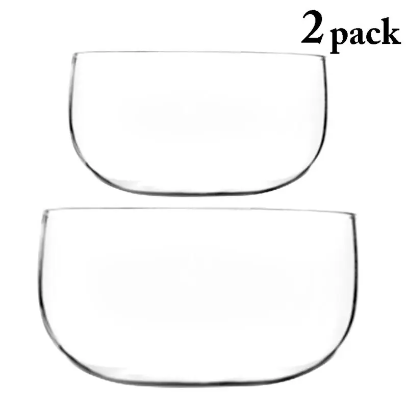 2pcs Glass Bowl Set Large Capacity Transparent Simple Multi-Purpose Salad Bowl Dessert Bowl Snack Bowl Tableware