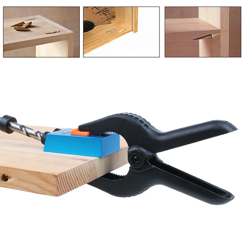 Localizzatore di fori per trapano per legno guida per viti per fori tascabili a 15 gradi guida per la lavorazione del legno Kit di utensili per angolo di perforazione