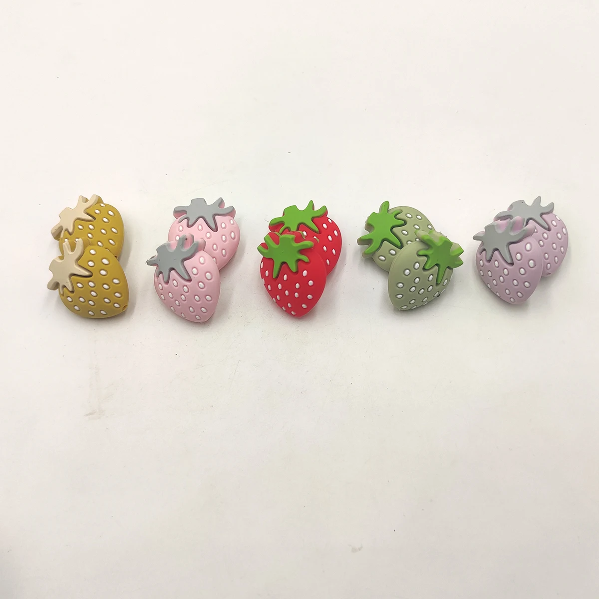 Silicone Strawberry beads Food Grade Silicone fruit Teething Bead Baby Silicone Chewable Beads DIY Children\'s Necklace Pendant