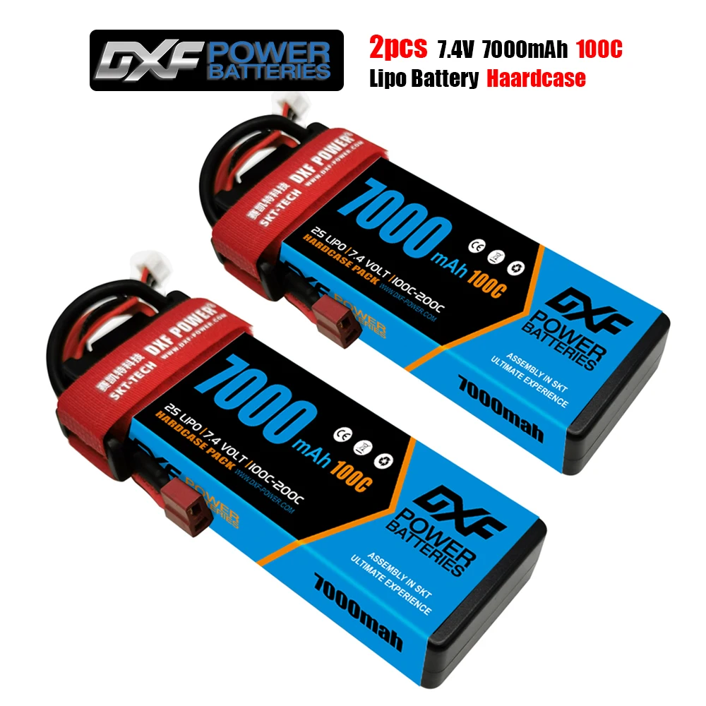 DXF bateria Lipo 2S 3S 4S 7.4V 11.1V 14.8V 7000mah 6750mah 6500mah 5200mah 8000mah XT60 bateria do RC samochód samolot ciężarówka Buggy