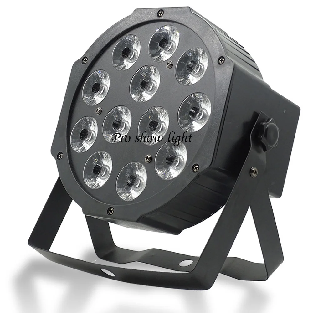 Lot de 4 lumières LED plates 12x18w RGBWAUV, DMX/télécommande, éclairage de scène, Disco, fête