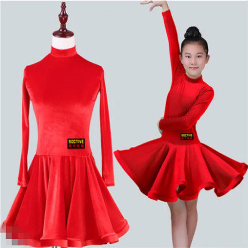 Leopard Stage Performance Dress Girls Latin Dance Clothing Sequin Kids Bright Color Latin Salsa Dresses Samba Dance Costumes