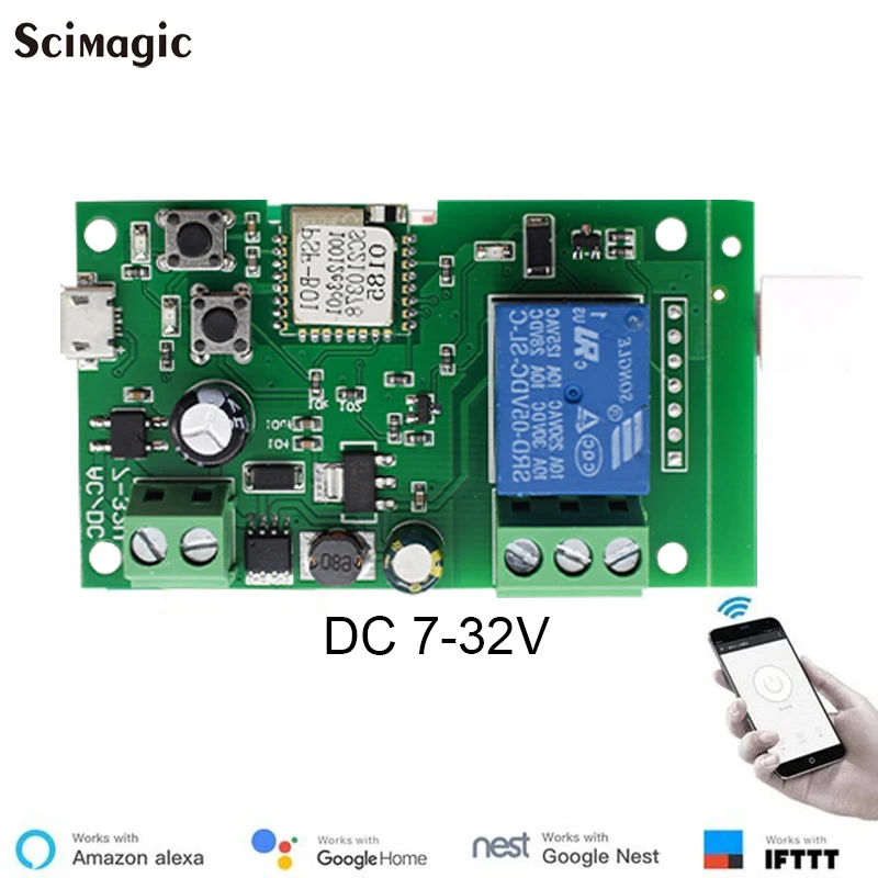 1CH Tuya Smart Switch AC/DC 5V 12V 32V Pulse Switch Scene Mode Wireless WiFi Relay to Tube Gateway Bridge Hub Alexa